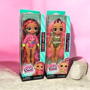 L.O.L. Surprise! OMG Swim Dolls - Pink and Black Fashion x2